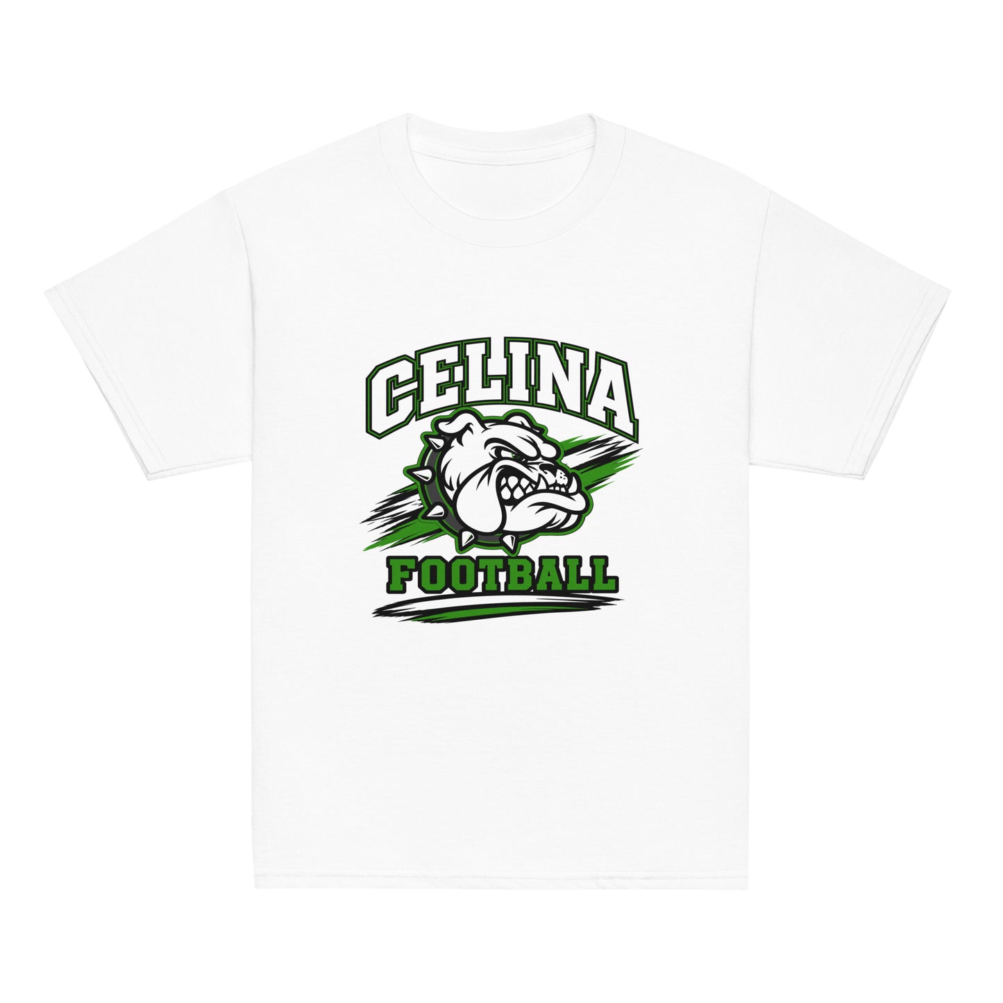 Classic | Youth T Shirt | Celina Black Football | Emblem Logo