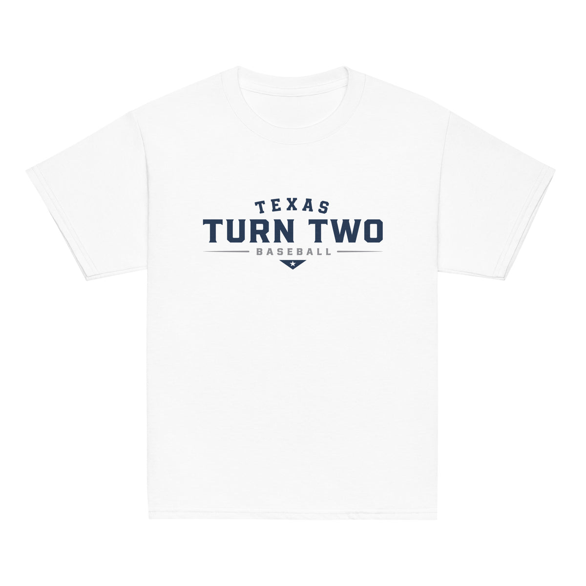 Classic | Youth T Shirt | Texas Turn Two Baseball | Modern Script Logo