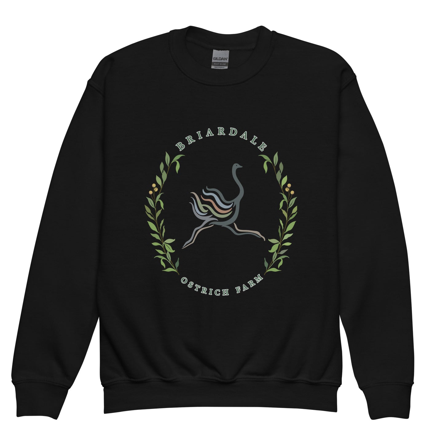 Classic | Youth Sweatshirt | Briardale Ostrich Farm | Crest Logo