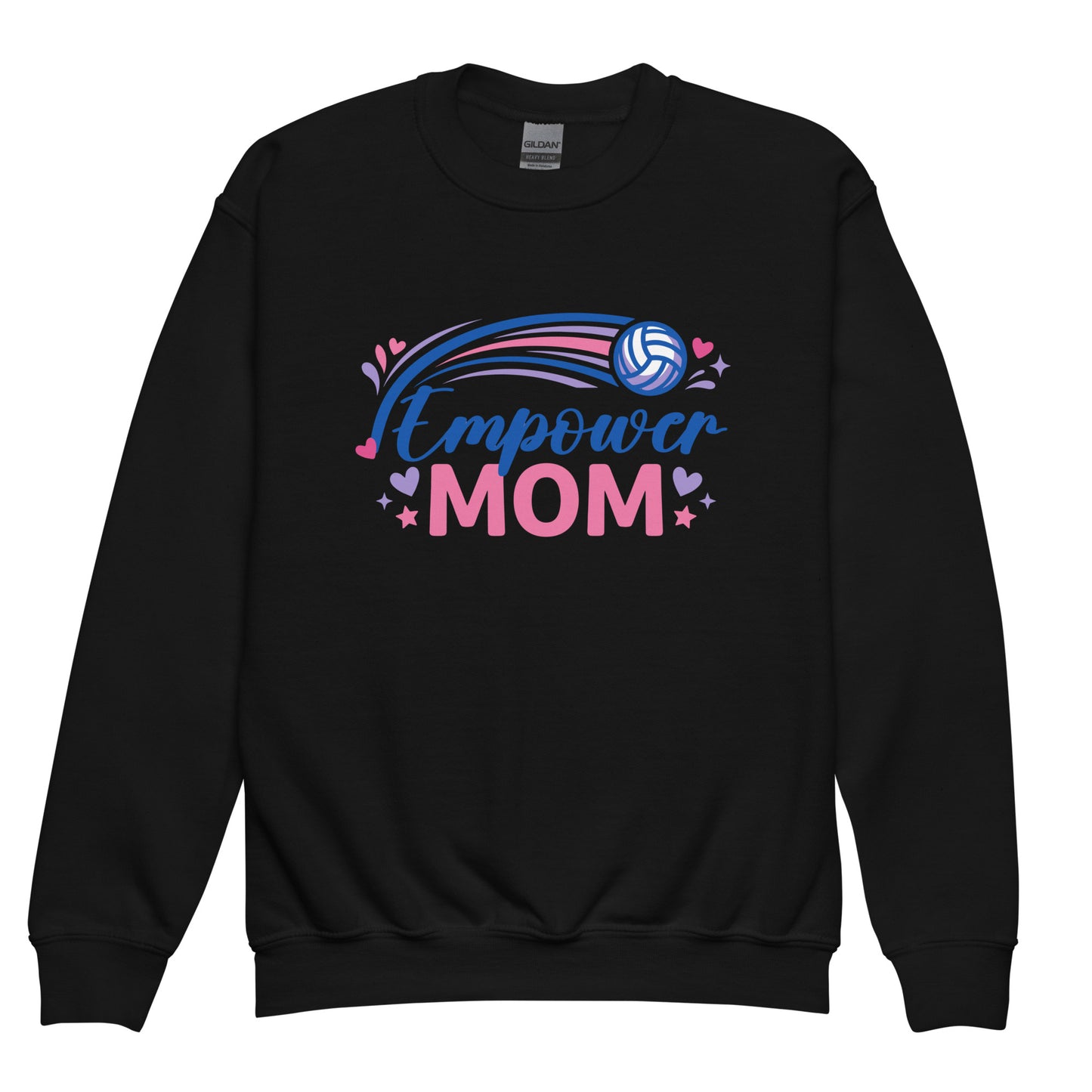 Classic | Youth Sweatshirt | Empower Volleyball Club | Mom Crest Logo