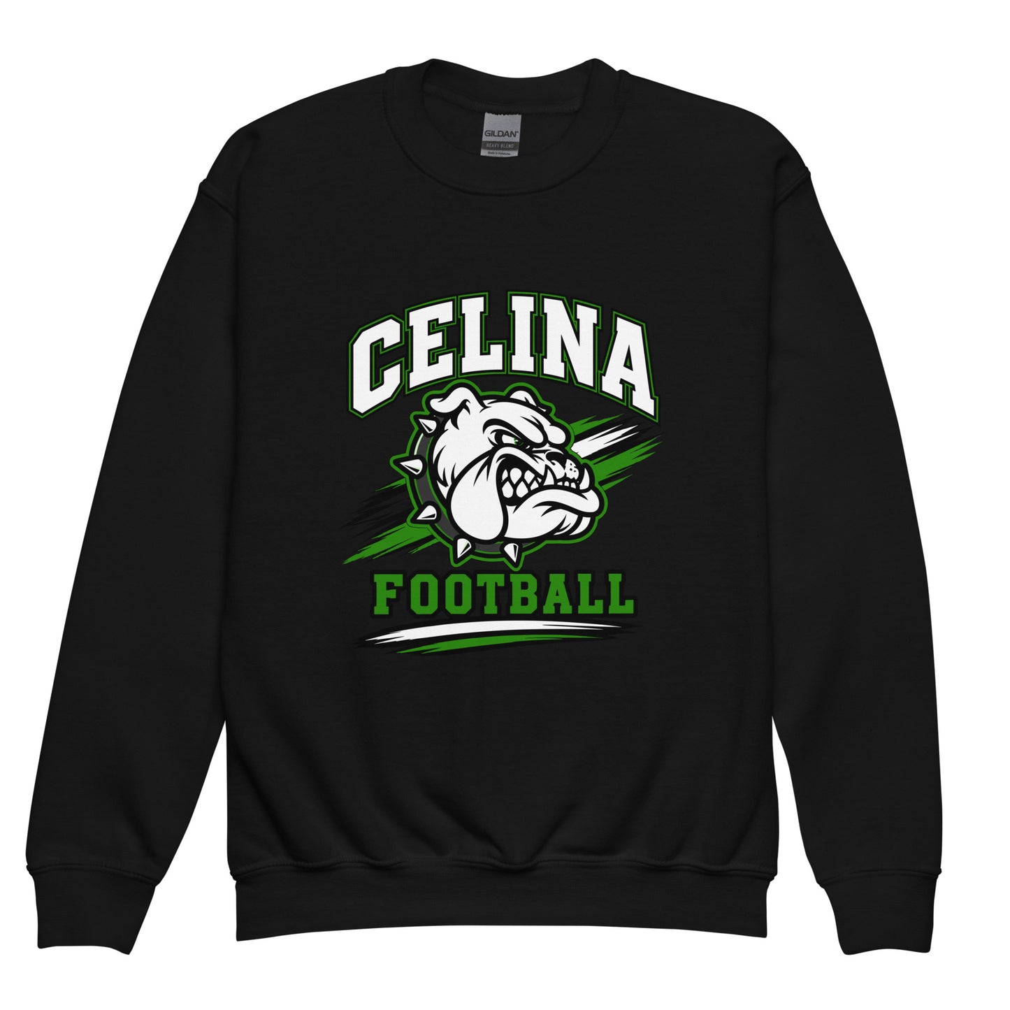 Classic | Youth Sweatshirt | Celina Black Football | Emblem Logo