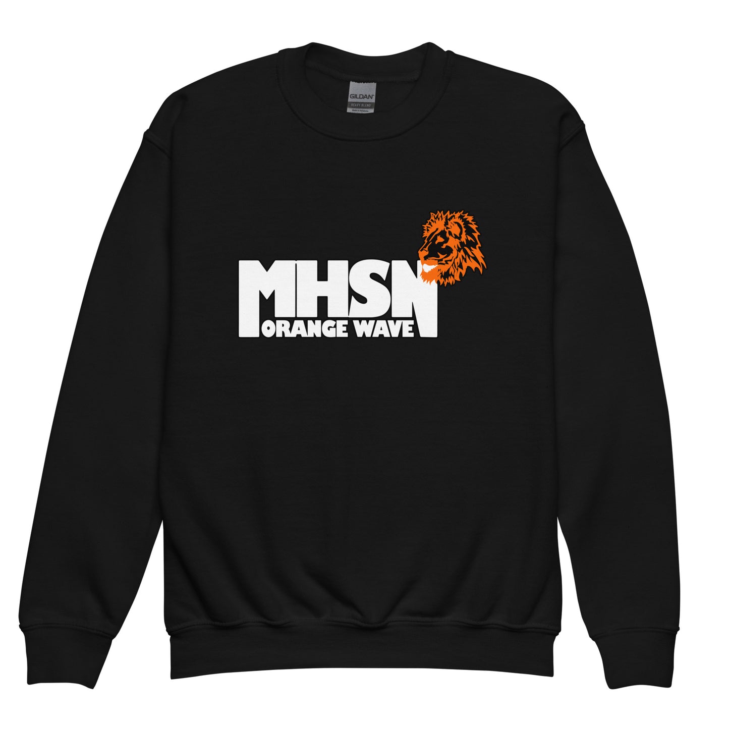 Classic | Youth Sweatshirt | Orange Wave Marching Band | Crest Logo