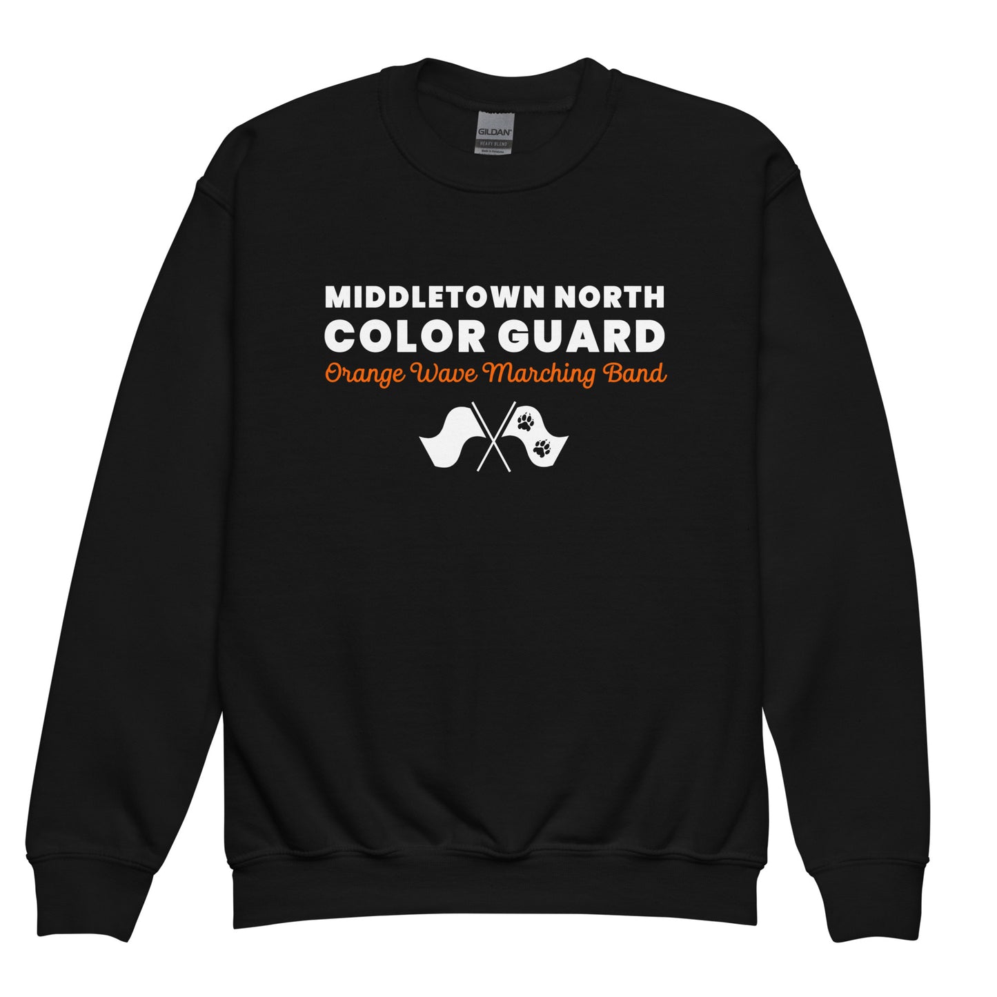 Classic | Youth Sweatshirt | Orange Wave Marching Band | Modern Script Logo