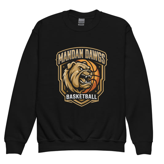 Classic | Youth Sweatshirt | Mandan Dawgs Basketball | Shield Logo