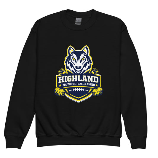 Classic | Youth Sweatshirt | Highland youth football and cheer | Emblem Logo