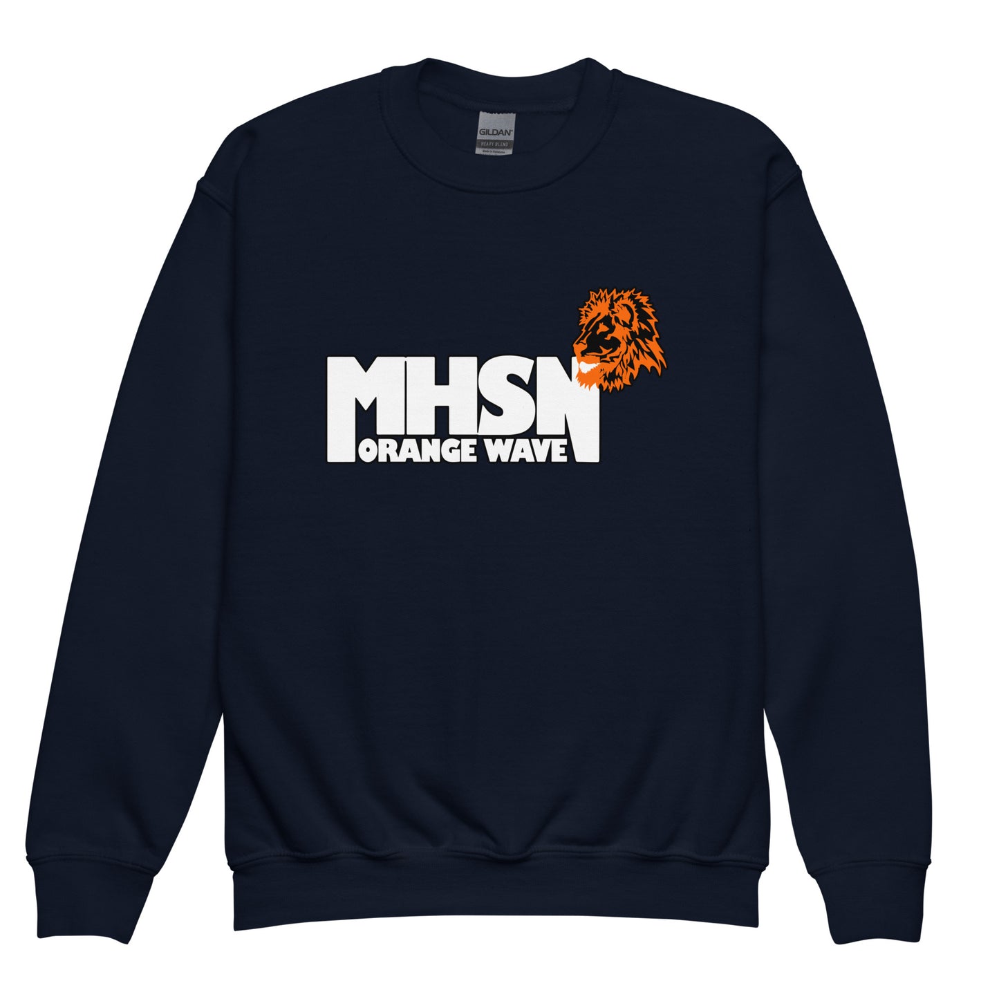 Classic | Youth Sweatshirt | Orange Wave Marching Band | Crest Logo