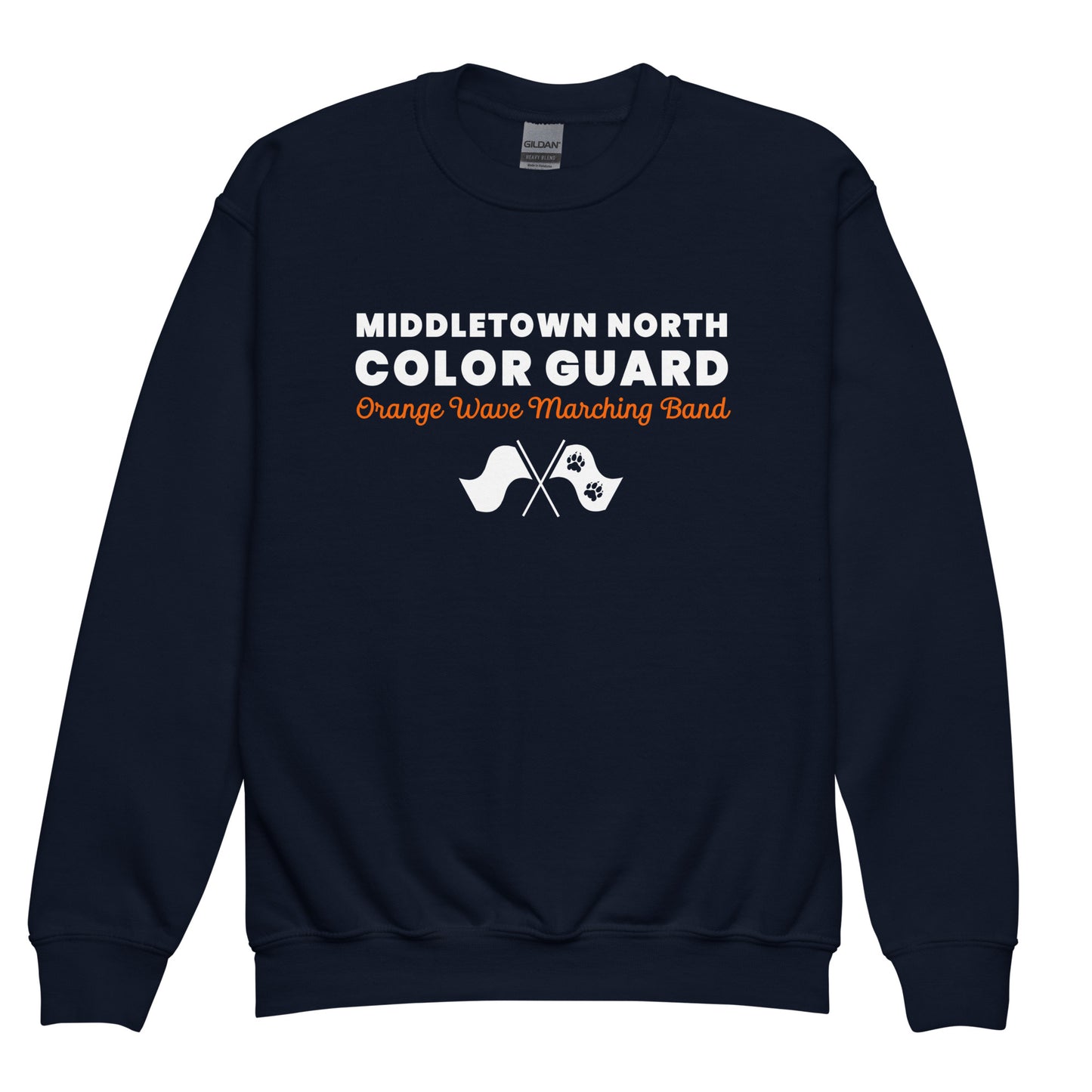 Classic | Youth Sweatshirt | Orange Wave Marching Band | Modern Script Logo