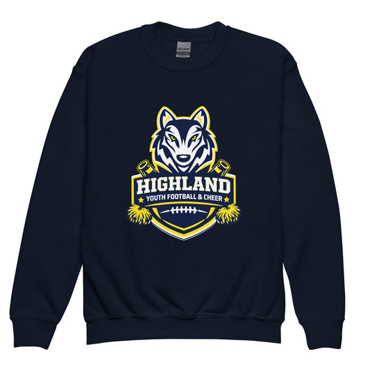 Classic | Youth Sweatshirt | Highland youth football and cheer | Emblem Logo