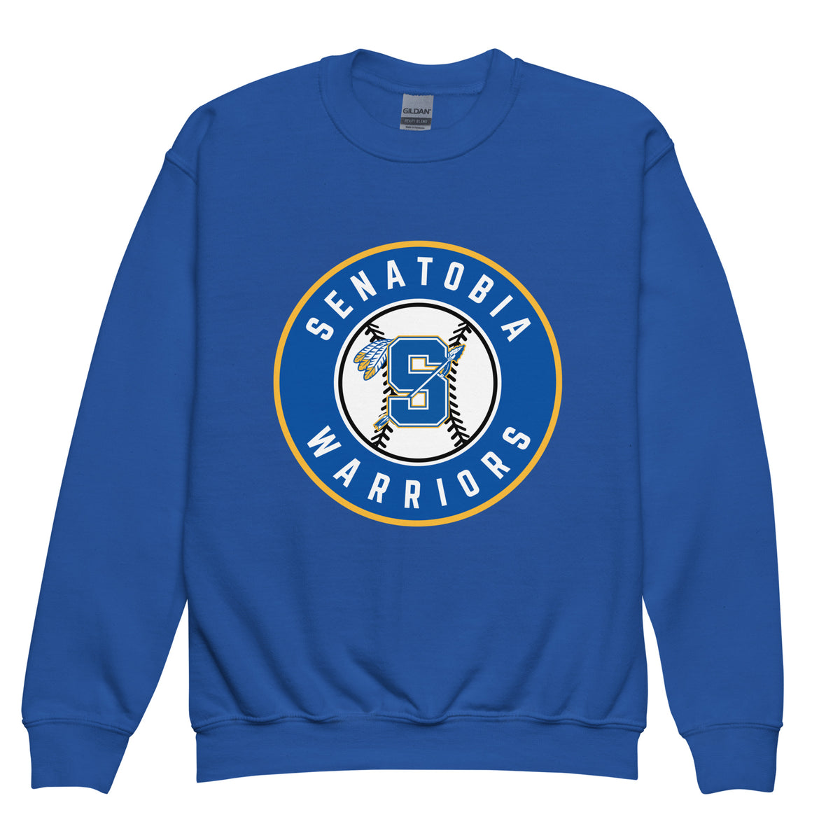 Classic | Youth Sweatshirt | Senatobia Warriors Baseball | Badge Logo