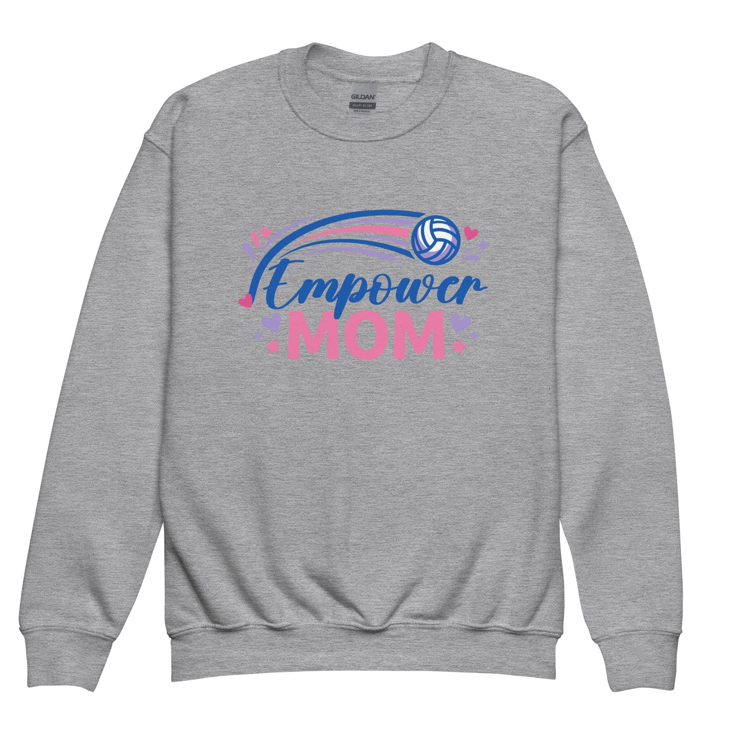 Classic | Youth Sweatshirt | Empower Volleyball Club | Mom Crest Logo