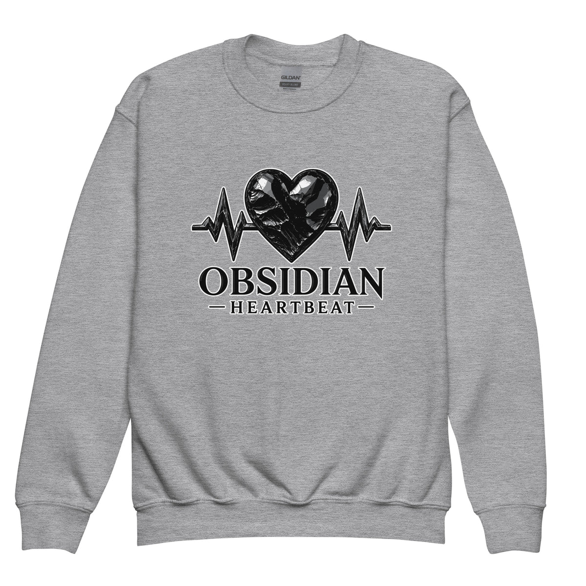Classic | Youth Sweatshirt | Obsidian Heartbeat | Pulse Athletics Logo