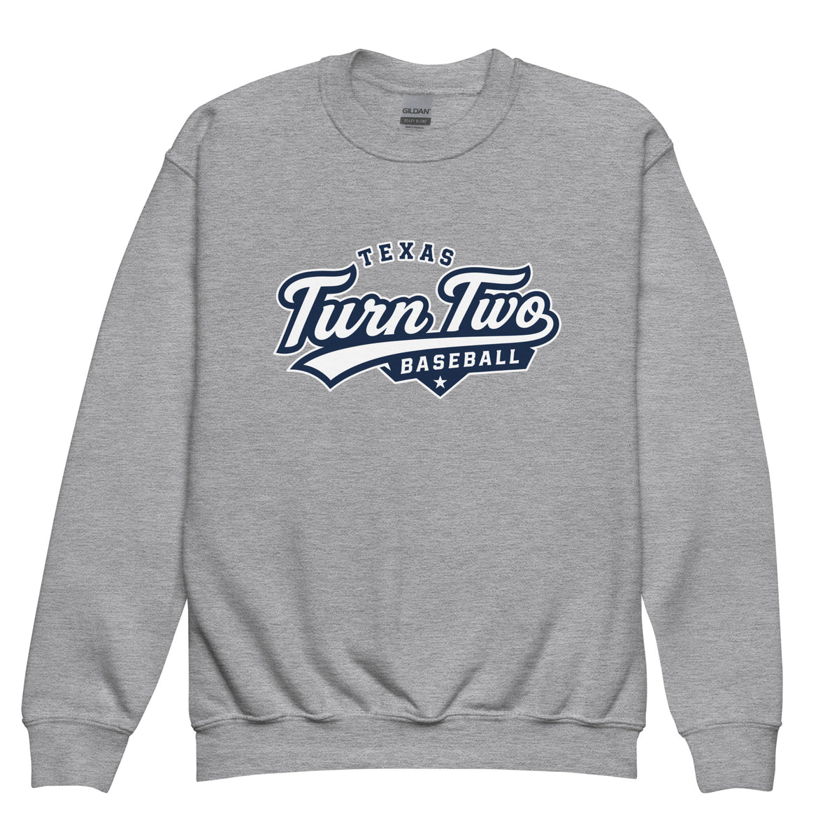 Classic | Youth Sweatshirt | Texas Turn Two Baseball | Athletics Logo