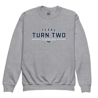Classic | Youth Sweatshirt | Texas Turn Two Baseball | Modern Script Logo