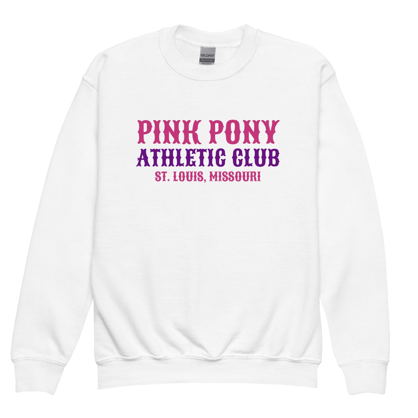 Classic | Youth Sweatshirt | Pink Pony Athletic Club | Athletic Wordmark Logo