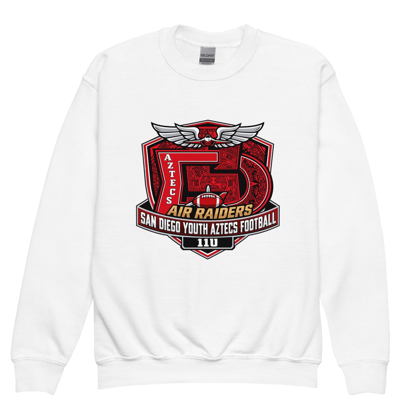Classic | Youth Sweatshirt | San Diego Youth Aztecs Football 11u Air Raiders | Shield Logo