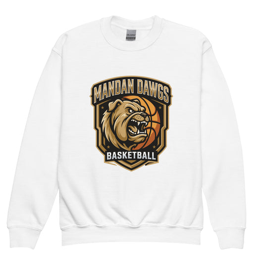 Classic | Youth Sweatshirt | Mandan Dawgs Basketball | Shield Logo