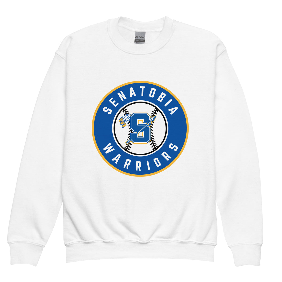 Classic | Youth Sweatshirt | Senatobia Warriors Baseball | Badge Logo