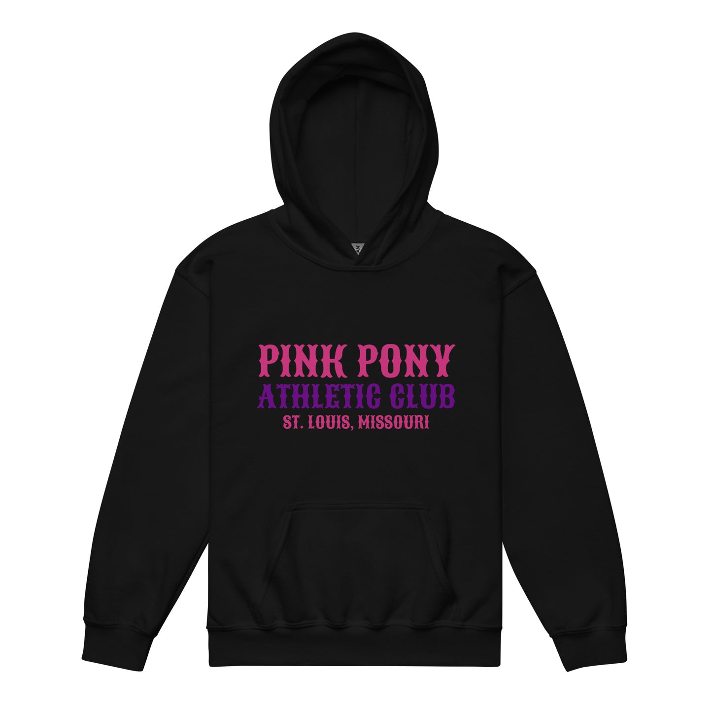 Classic | Youth Hoodie | Pink Pony Athletic Club | Athletic Wordmark Logo
