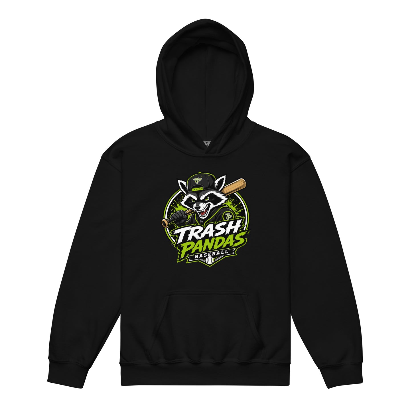 Classic | Youth Hoodie | Trash Pandas Baseball Organization | Mascot Logo