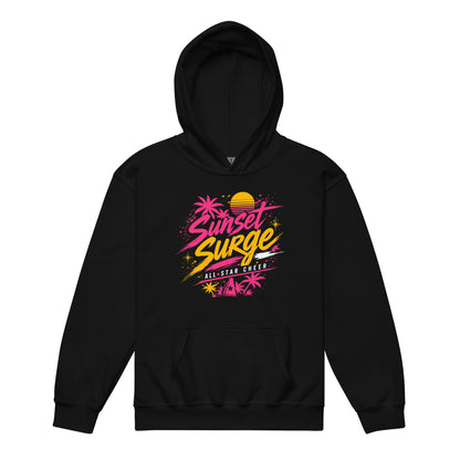 Classic | Youth Hoodie | Sunset Surge All-Star Cheerleading | Neon Palm Cheer Logo