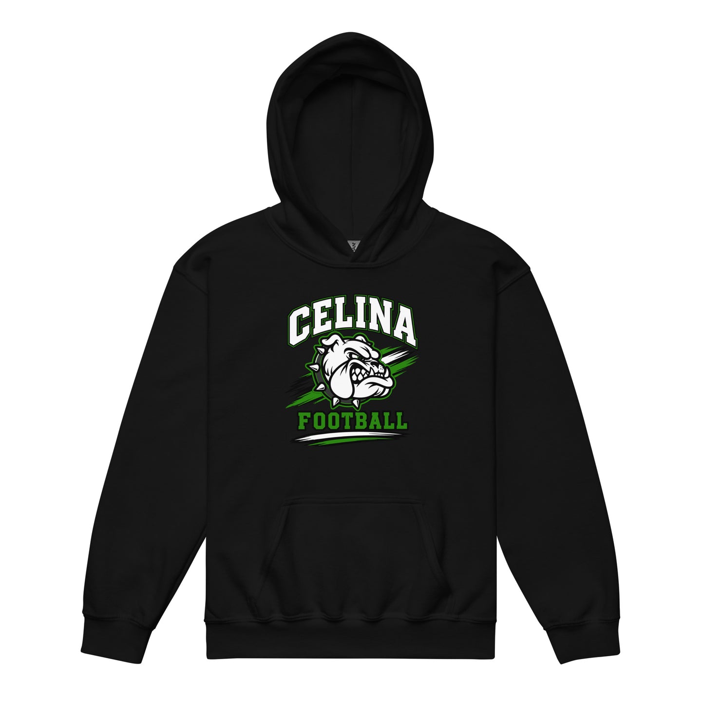 Classic | Youth Hoodie | Celina Black Football | Emblem Logo
