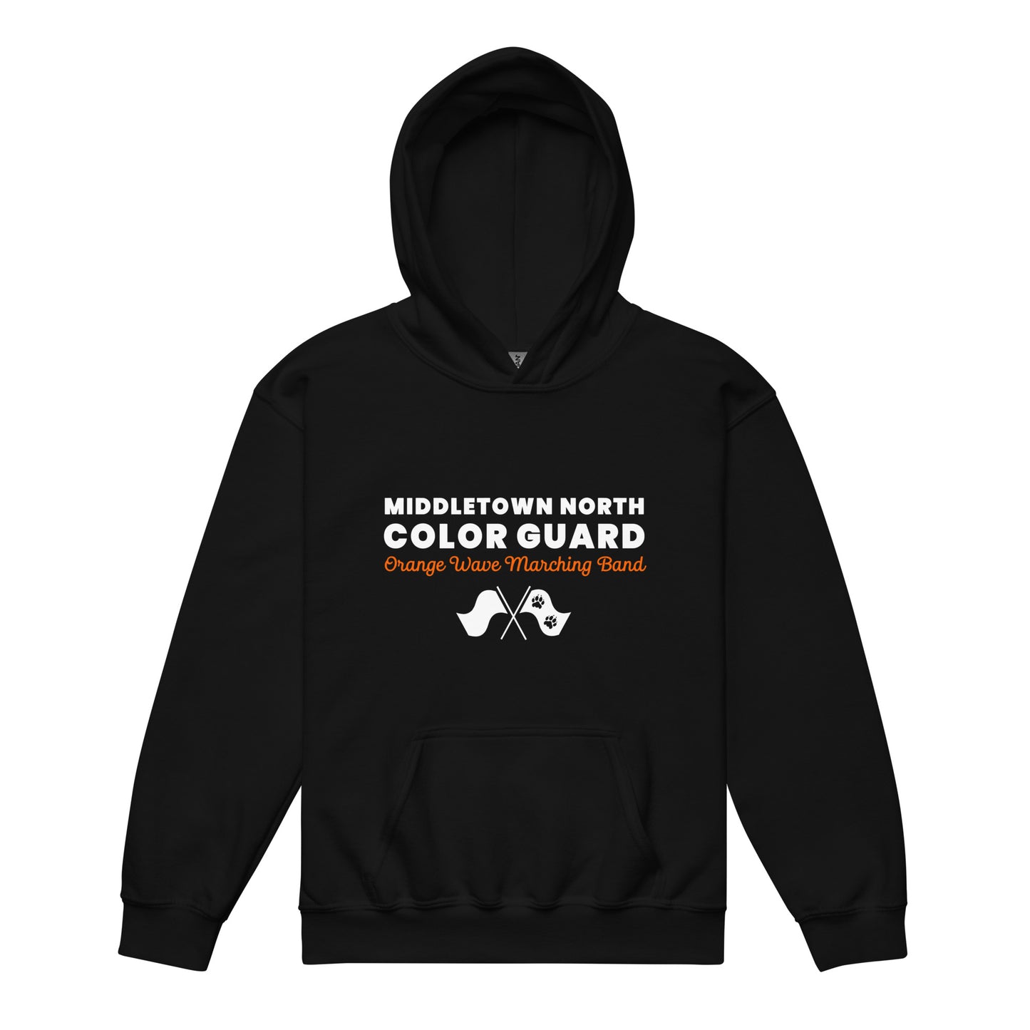 Classic | Youth Hoodie | Orange Wave Marching Band | Modern Script Logo