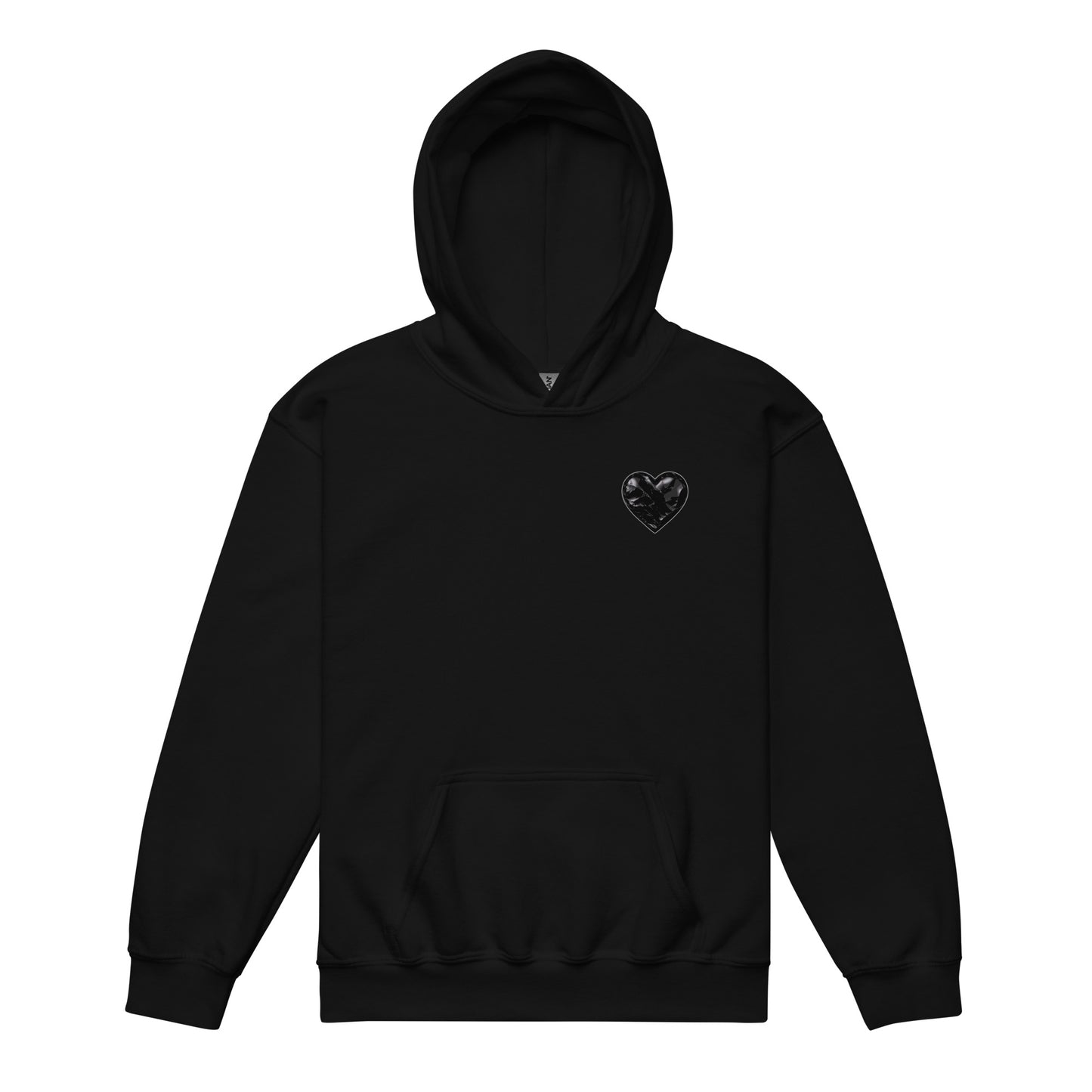 Classic | Youth Hoodie | Obsidian Heartbeat | Heart Crest Logo