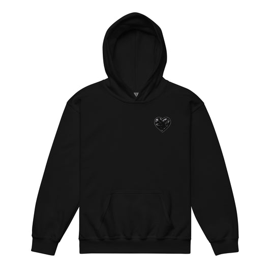 Classic | Youth Hoodie | Obsidian Heartbeat | Heart Crest Logo