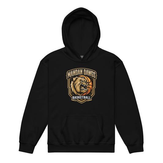 Classic | Youth Hoodie | Mandan Dawgs Basketball | Shield Logo