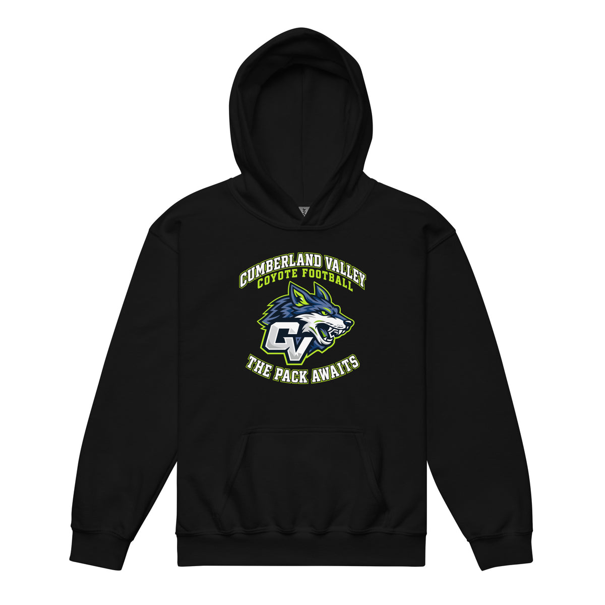 Classic | Youth Hoodie | Cumberland Valley Coyotes Football | Emblem Logo