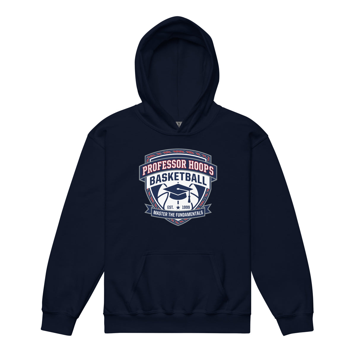Classic | Youth Hoodie | Professor Hoops Basketball | Crest Logo