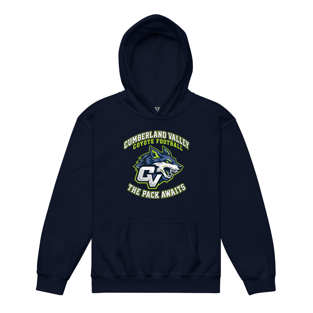 Classic | Youth Hoodie | Cumberland Valley Coyotes Football | Emblem Logo