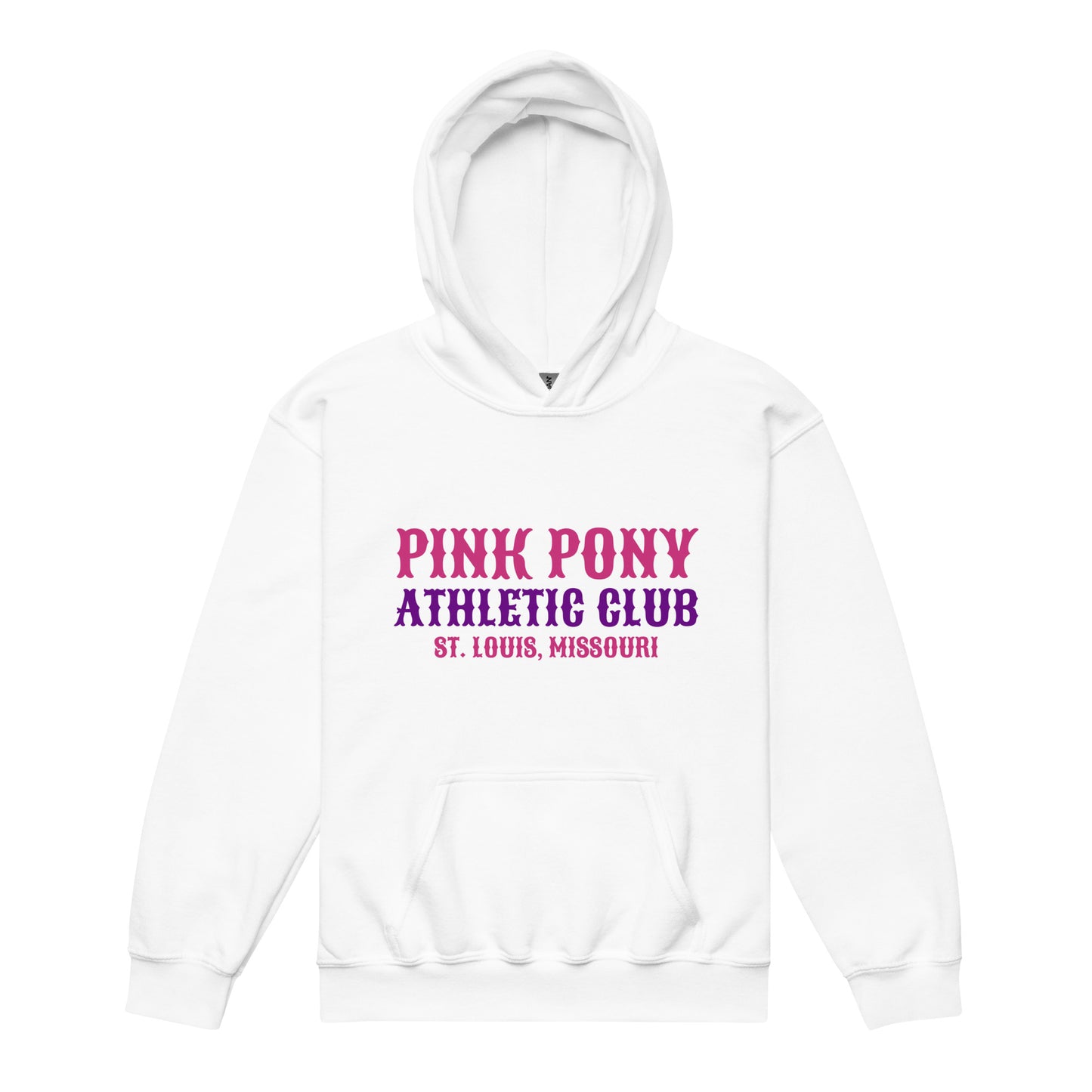 Classic | Youth Hoodie | Pink Pony Athletic Club | Athletic Wordmark Logo
