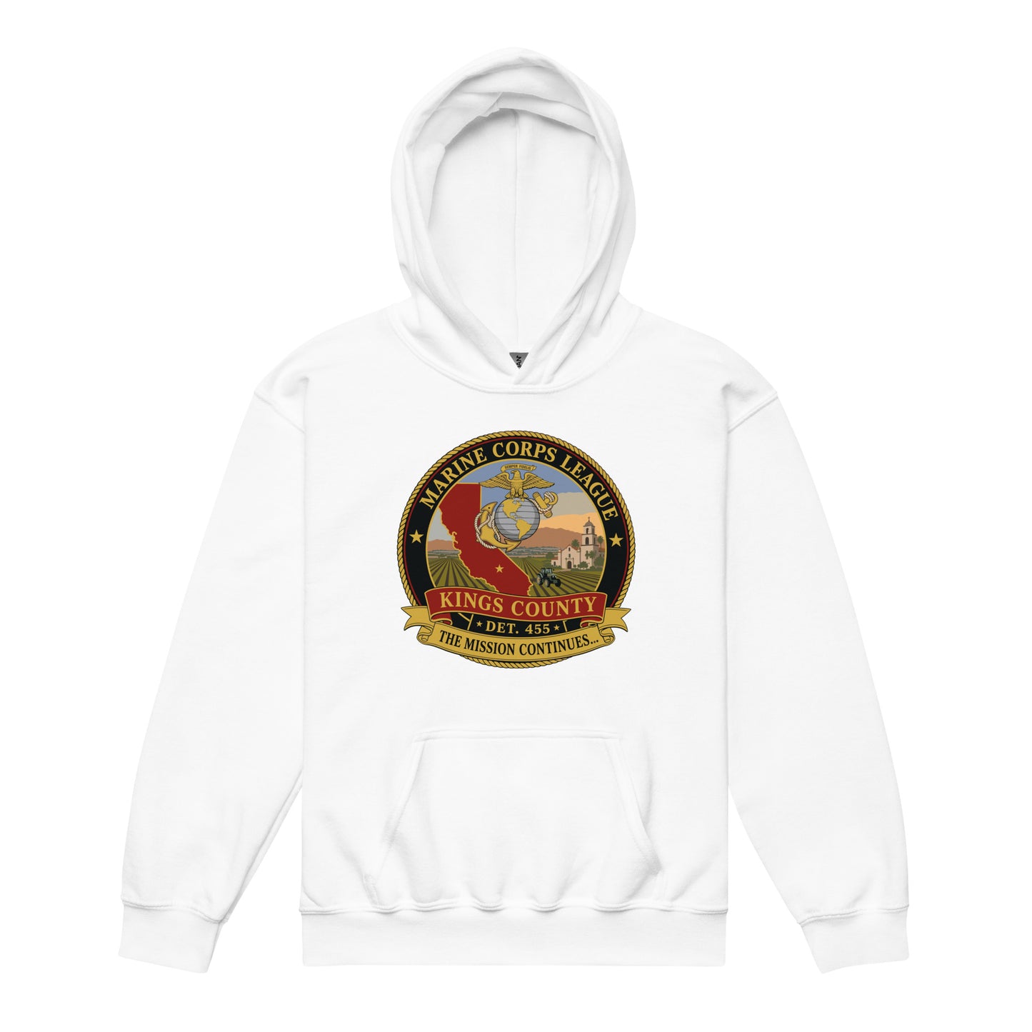 Classic | Youth Hoodie | Marine Corps League kings County Det 455 | Shield Logo