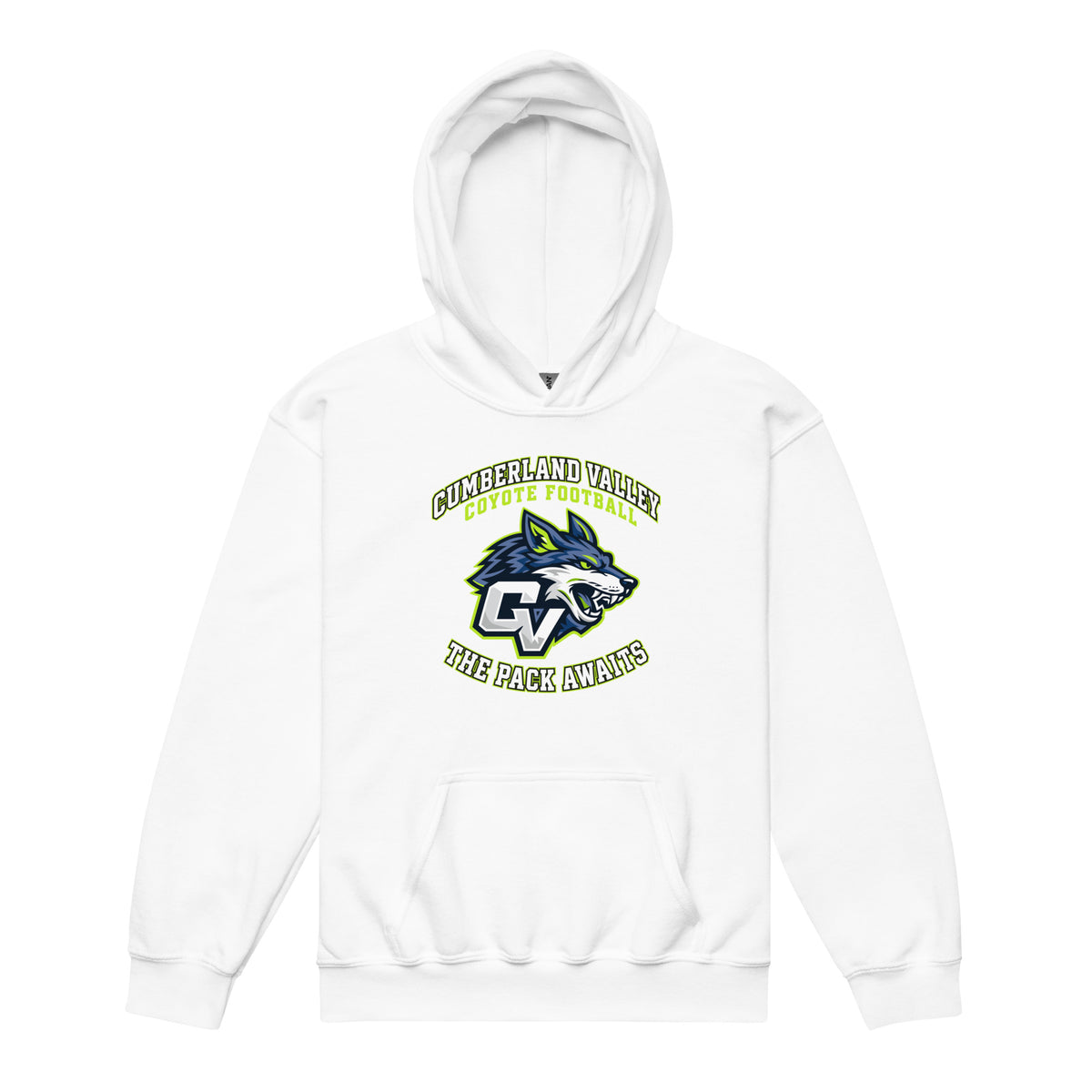 Classic | Youth Hoodie | Cumberland Valley Coyotes Football | Emblem Logo