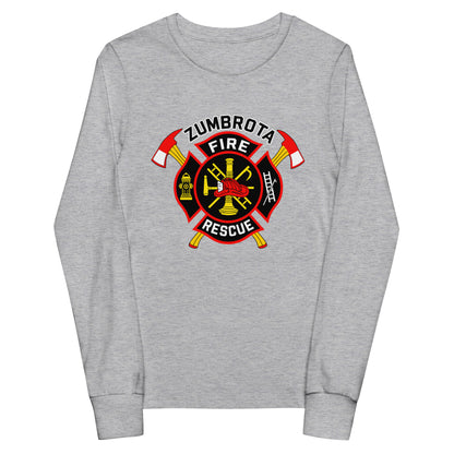Performance | Youth Long Sleeve T-Shirt | Zumbrota Fire Department | Vanguard Logo