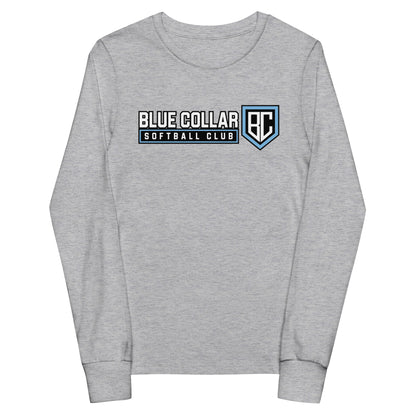 Performance | Youth Long Sleeve T-Shirt | Blue Collar Softball 2034 | Vanguard Logo