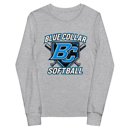 Performance | Youth Long Sleeve T-Shirt | Blue Collar Softball 2034 | Shield Logo