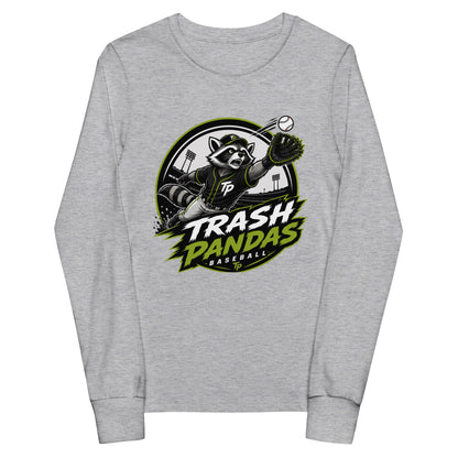 Performance | Youth Long Sleeve T-Shirt | Trash Pandas Baseball Organization | Emblem Logo