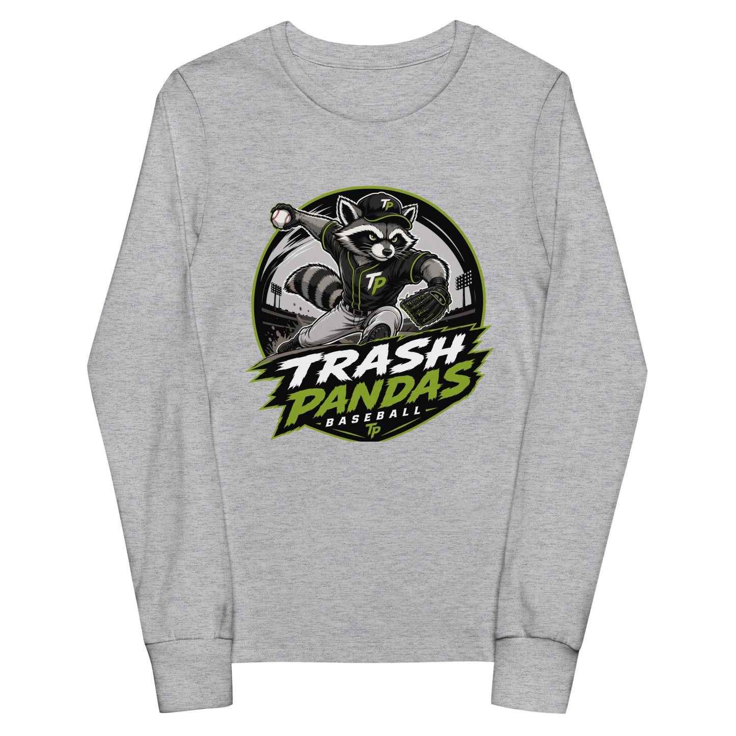 Performance | Youth Long Sleeve T-Shirt | Trash Pandas Baseball Organization | Vanguard Logo