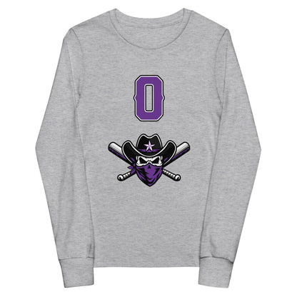 Performance | Youth Long Sleeve T-Shirt | Carolina Outlaws Baseball | Purple Renegades Logo
