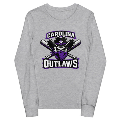 Performance | Youth Long Sleeve T-Shirt | Carolina Outlaws Baseball | Crest Logo