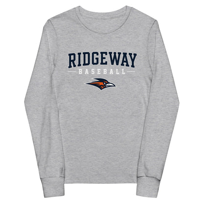 Performance | Youth Long Sleeve T-Shirt | Ridgeway High School Baseball | Modern Script Logo
