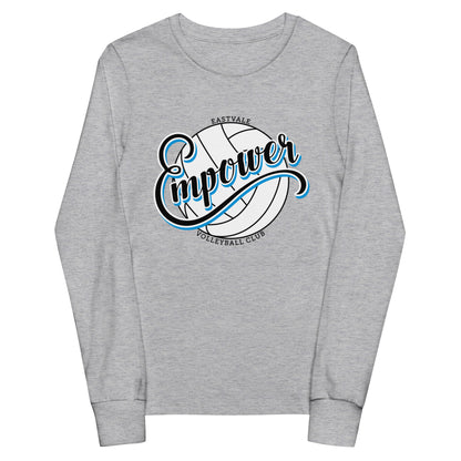 Performance | Youth Long Sleeve T-Shirt | Empower Volleyball Club | Emblem Logo