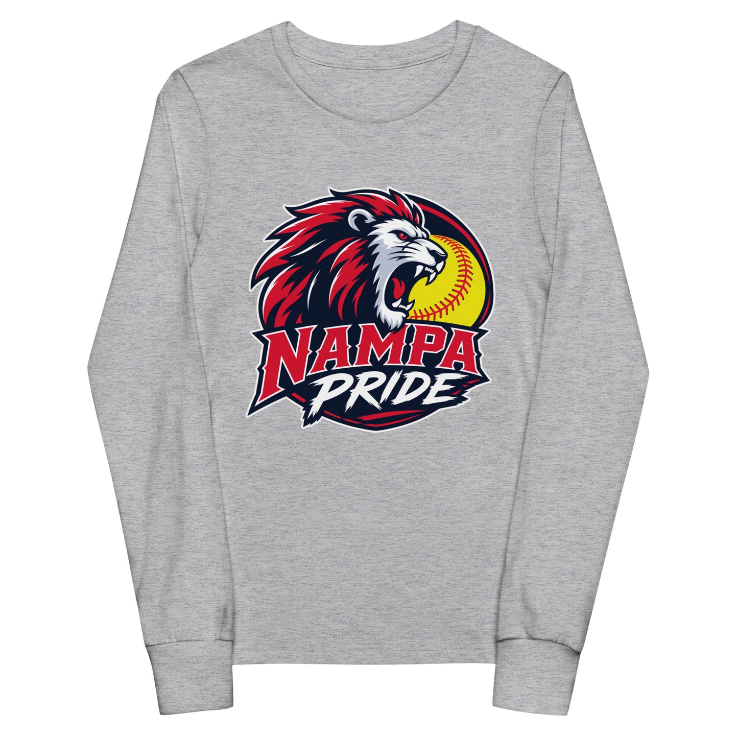 Performance | Youth Long Sleeve T-Shirt | Nampa Pride | Lion Crest Logo