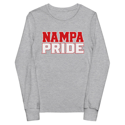 Performance | Youth Long Sleeve T-Shirt | Nampa Pride | Letter Mark Logo