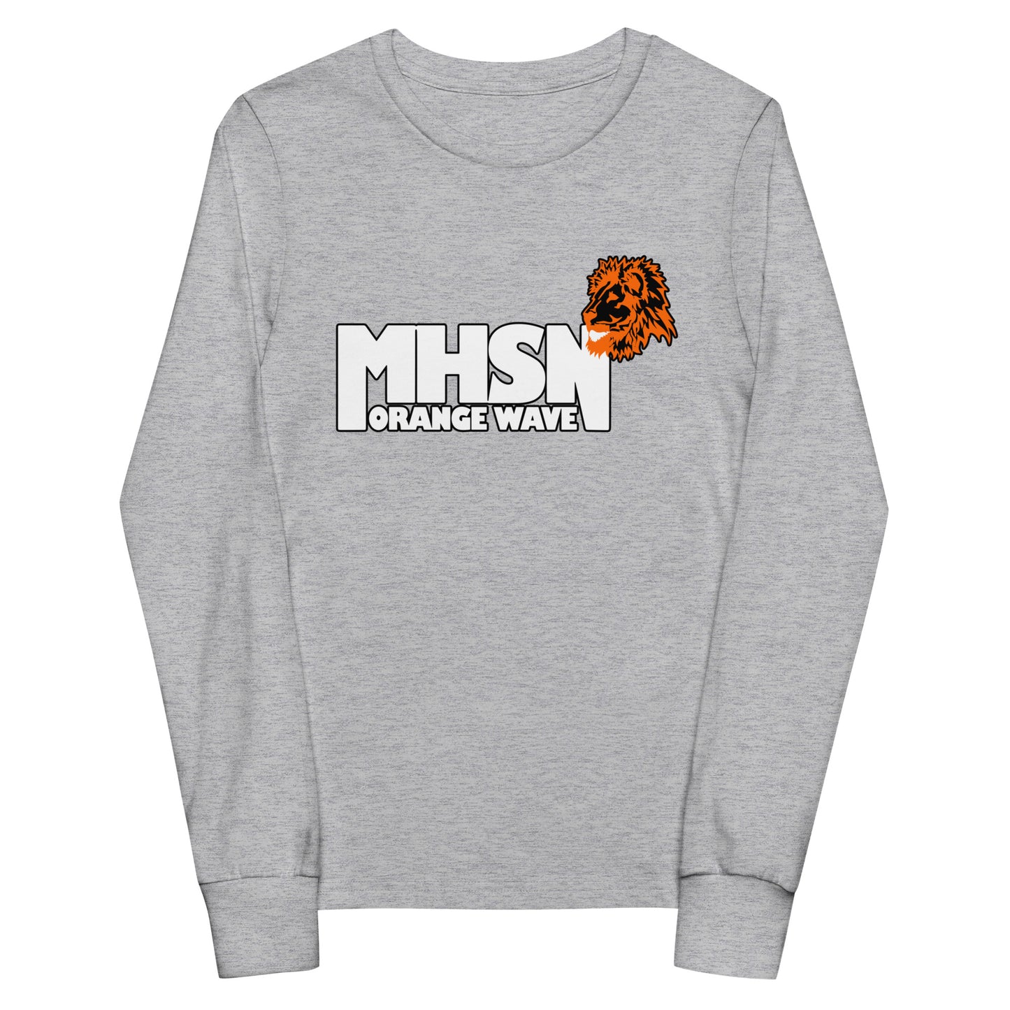 Performance | Youth Long Sleeve T-Shirt | Orange Wave Marching Band | Crest Logo