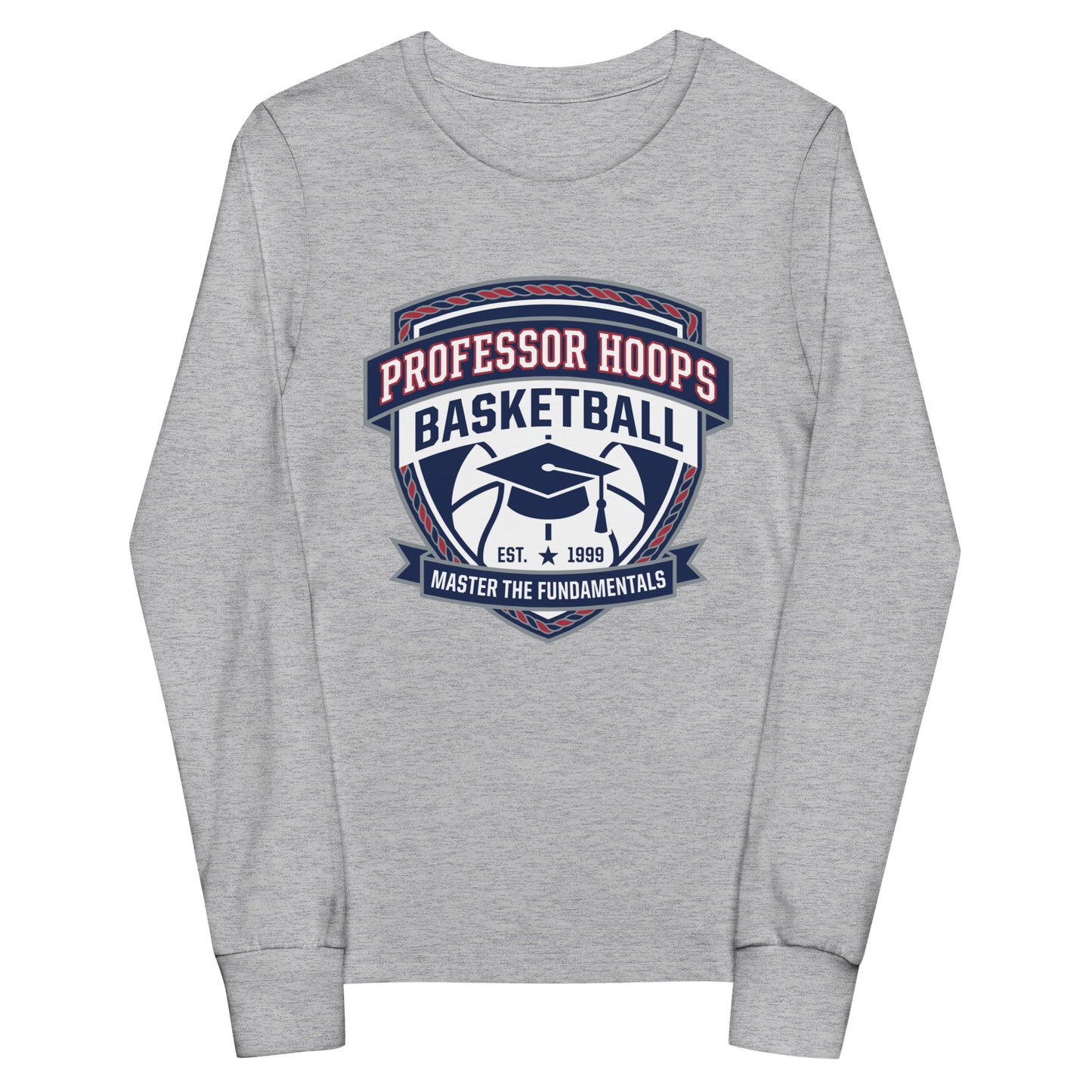 Performance | Youth Long Sleeve T-Shirt | Professor Hoops Basketball | Crest Logo