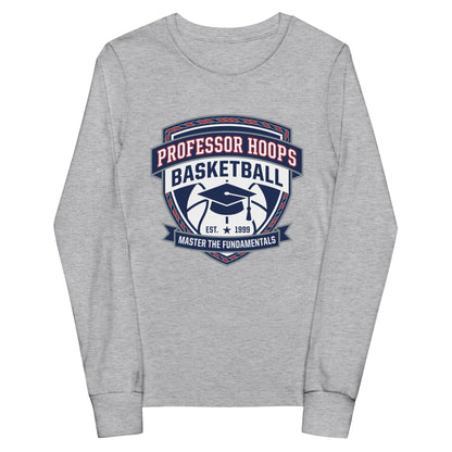 Performance | Youth Long Sleeve T-Shirt | Professor Hoops Basketball | Crest Logo