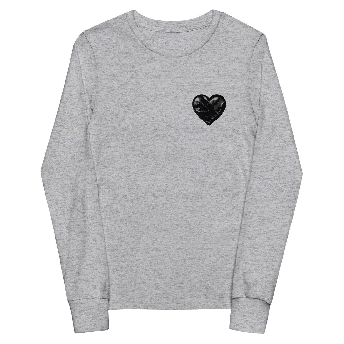Performance | Youth Long Sleeve T-Shirt | Obsidian Heartbeat | Heart Crest Logo